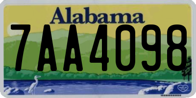 AL license plate 7AA4098
