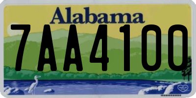 AL license plate 7AA4100