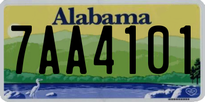 AL license plate 7AA4101