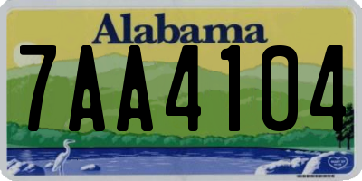 AL license plate 7AA4104