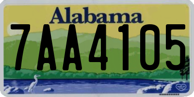 AL license plate 7AA4105
