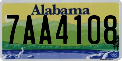 AL license plate 7AA4108