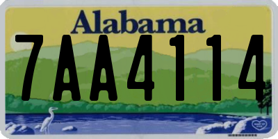 AL license plate 7AA4114