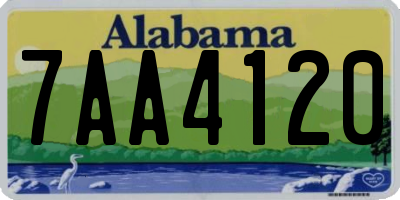 AL license plate 7AA4120