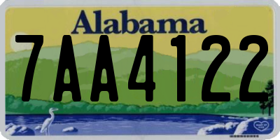 AL license plate 7AA4122