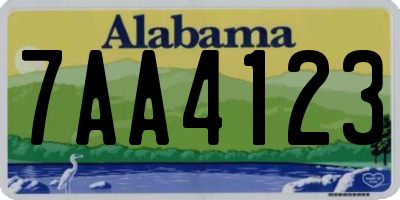 AL license plate 7AA4123