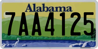 AL license plate 7AA4125