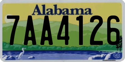 AL license plate 7AA4126