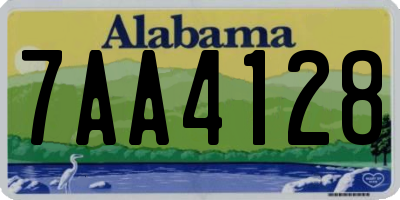 AL license plate 7AA4128