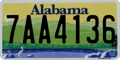 AL license plate 7AA4136