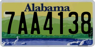 AL license plate 7AA4138