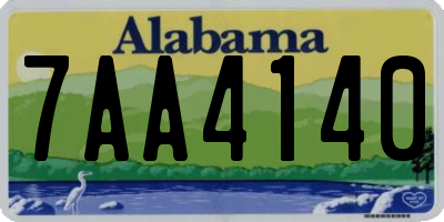 AL license plate 7AA4140