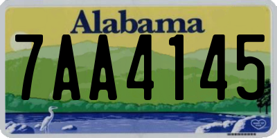 AL license plate 7AA4145