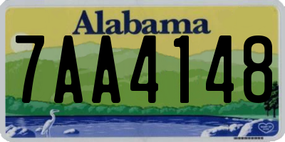 AL license plate 7AA4148