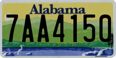 AL license plate 7AA4150