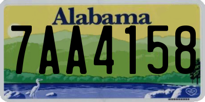 AL license plate 7AA4158