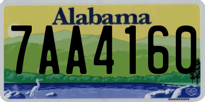AL license plate 7AA4160