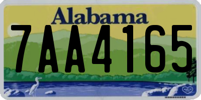 AL license plate 7AA4165