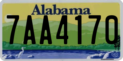 AL license plate 7AA4170