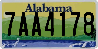 AL license plate 7AA4178