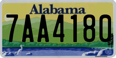 AL license plate 7AA4180