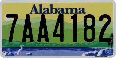 AL license plate 7AA4182
