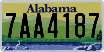 AL license plate 7AA4187