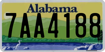 AL license plate 7AA4188