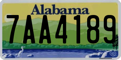AL license plate 7AA4189