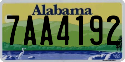 AL license plate 7AA4192