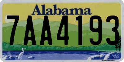 AL license plate 7AA4193