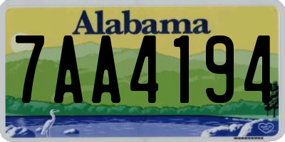 AL license plate 7AA4194