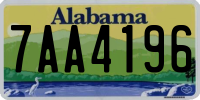 AL license plate 7AA4196