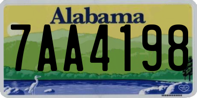 AL license plate 7AA4198