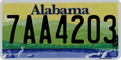 AL license plate 7AA4203