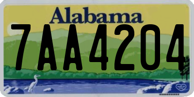 AL license plate 7AA4204