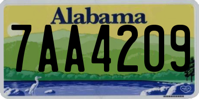 AL license plate 7AA4209