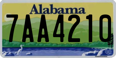 AL license plate 7AA4210