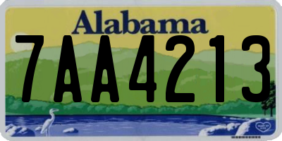 AL license plate 7AA4213