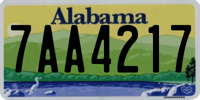 AL license plate 7AA4217