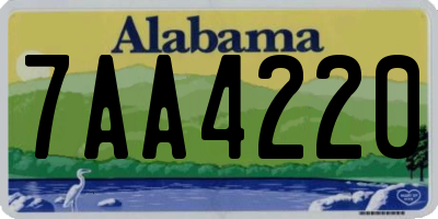 AL license plate 7AA4220