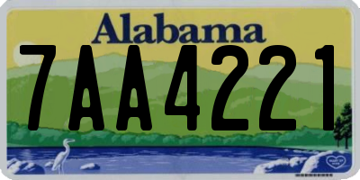AL license plate 7AA4221