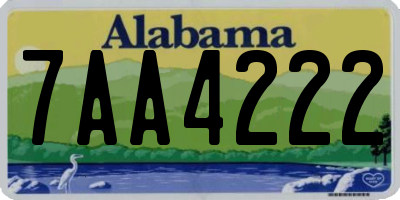 AL license plate 7AA4222