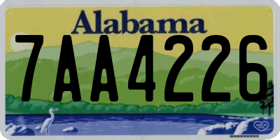 AL license plate 7AA4226