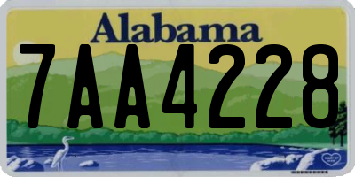 AL license plate 7AA4228