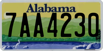 AL license plate 7AA4230