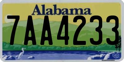 AL license plate 7AA4233