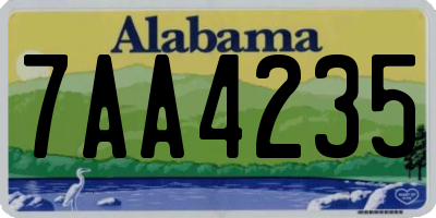 AL license plate 7AA4235