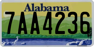 AL license plate 7AA4236