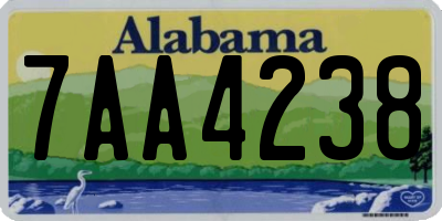 AL license plate 7AA4238